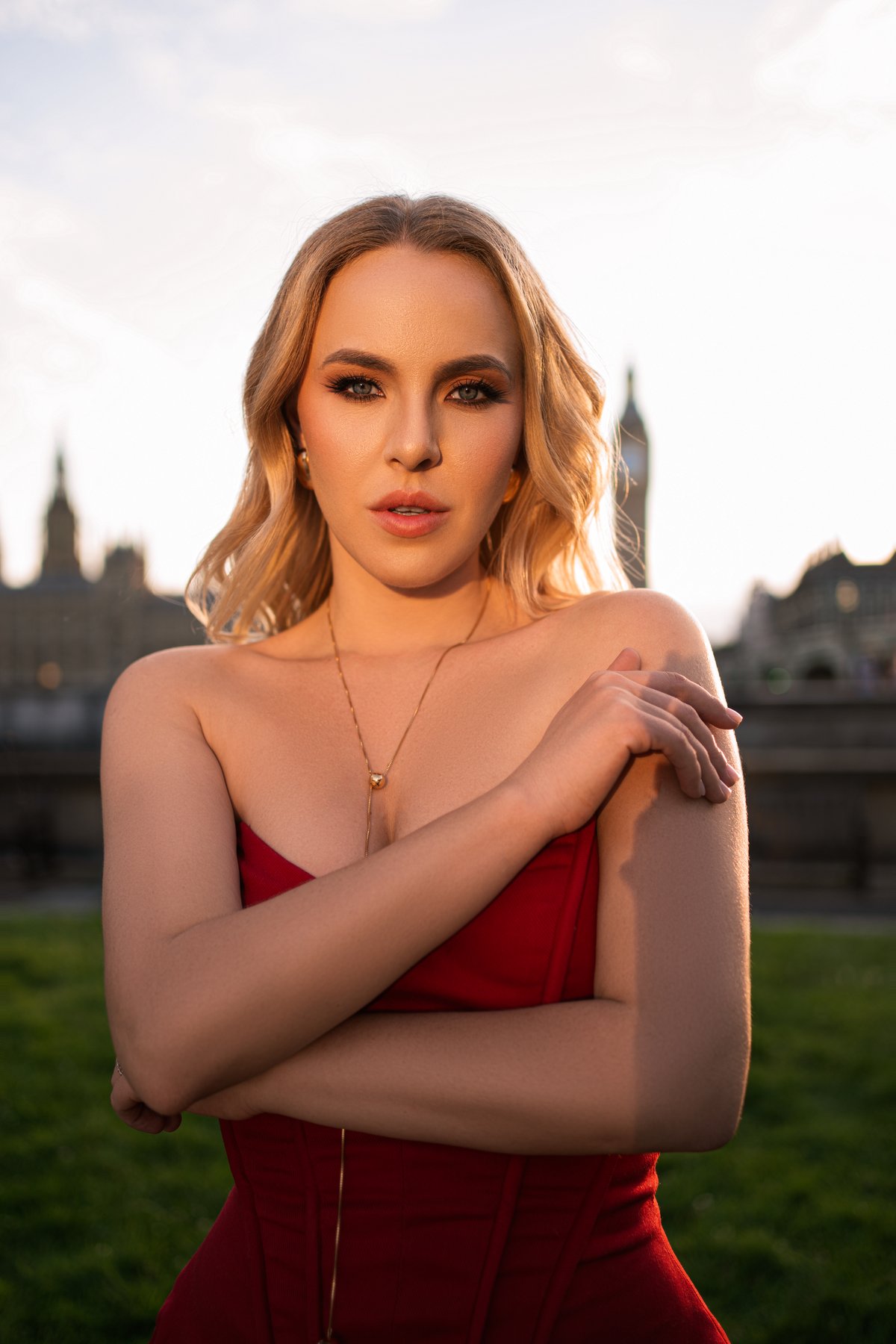 Editorial fashion studio shoot — model in colour grading | photographed by Mariya Harley, Belgravia, London
