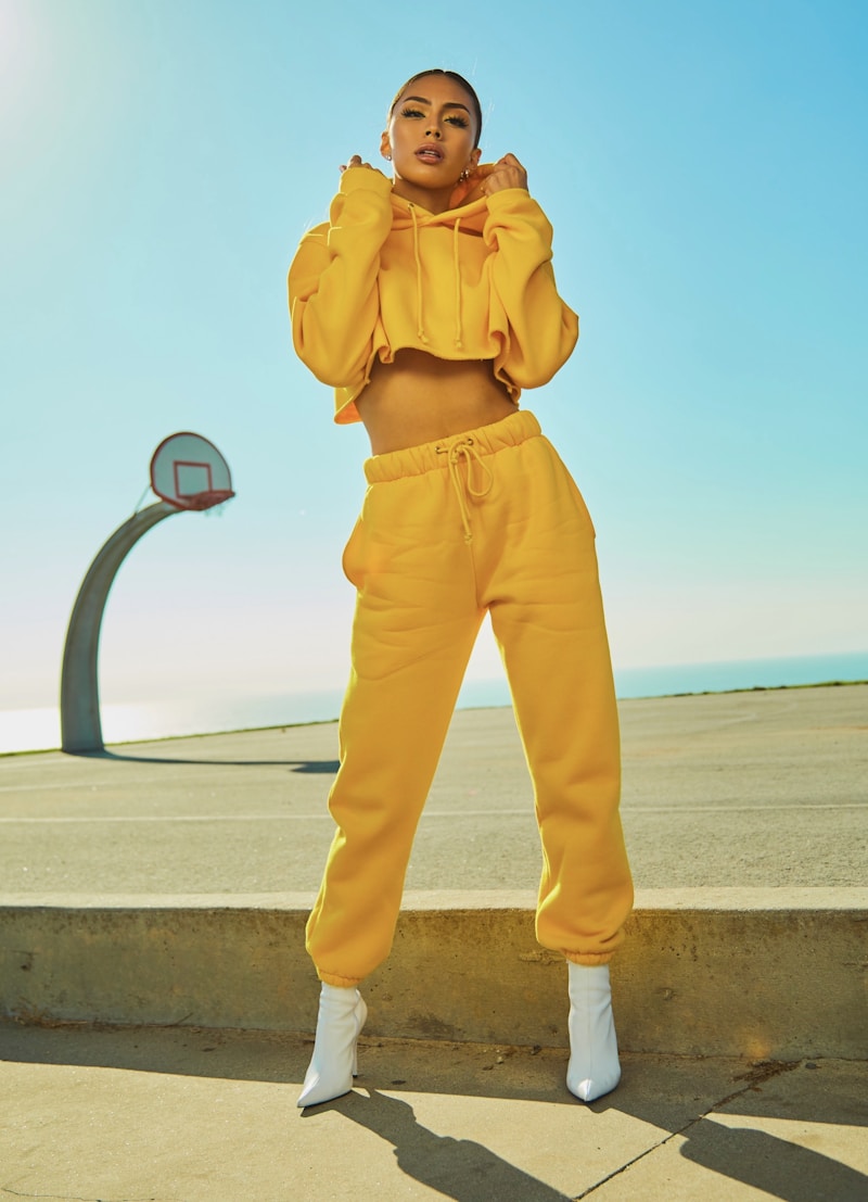 Fashion model in styled outfit